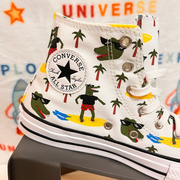 CONVERSE CTAS HI WHITE GATOR 🐊 WOMEN - Picture 9 of 13